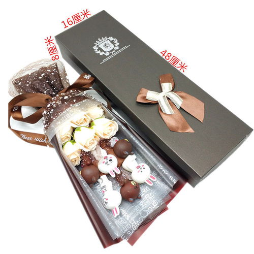 布朗熊卡通公仔娃娃玩偶花束禮盒女生生日禮物小熊黑科技產(chǎn)品禮物